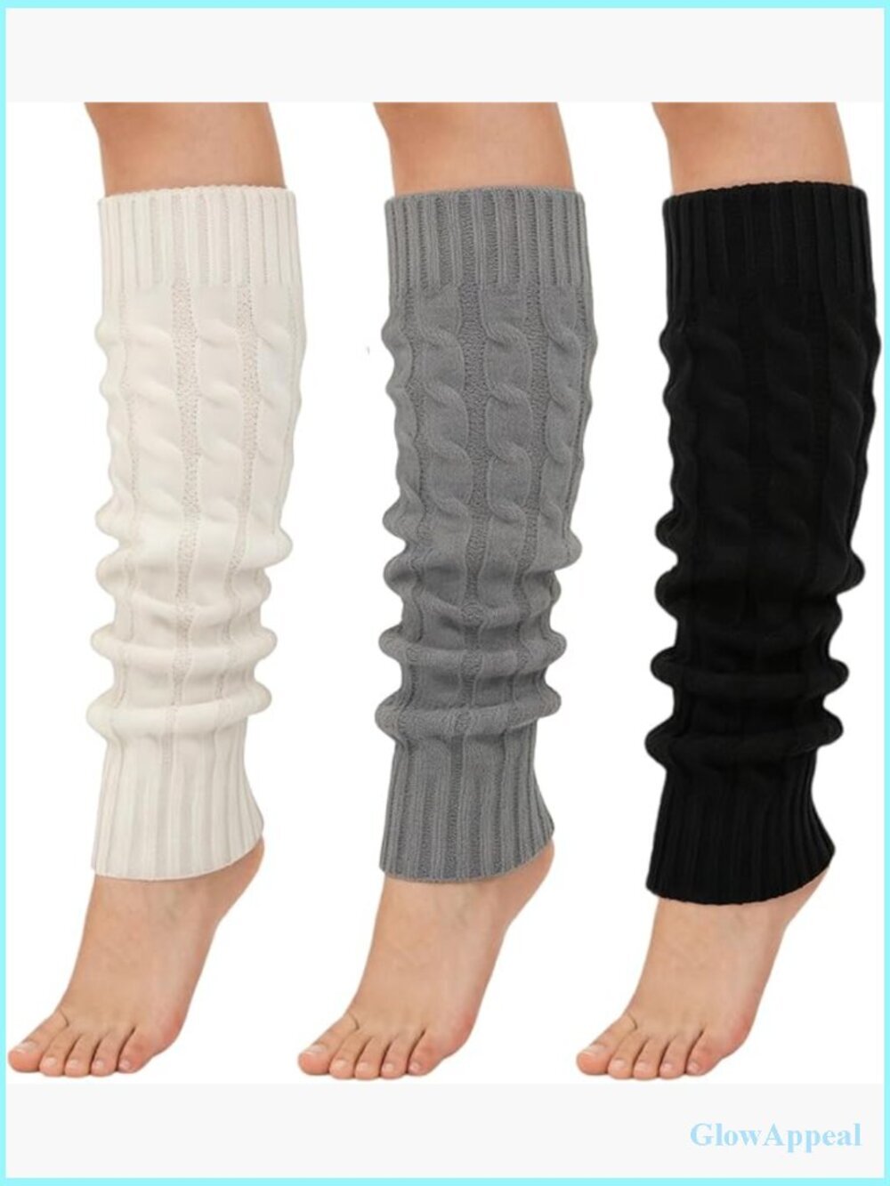 2 Pairs Cable Knit Leg Warmers Women Y2K Long Boot Socks 80s